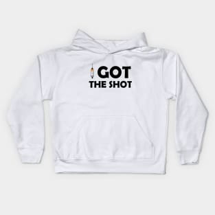 Vaccinated Got the Shot Black lettering Kids Hoodie